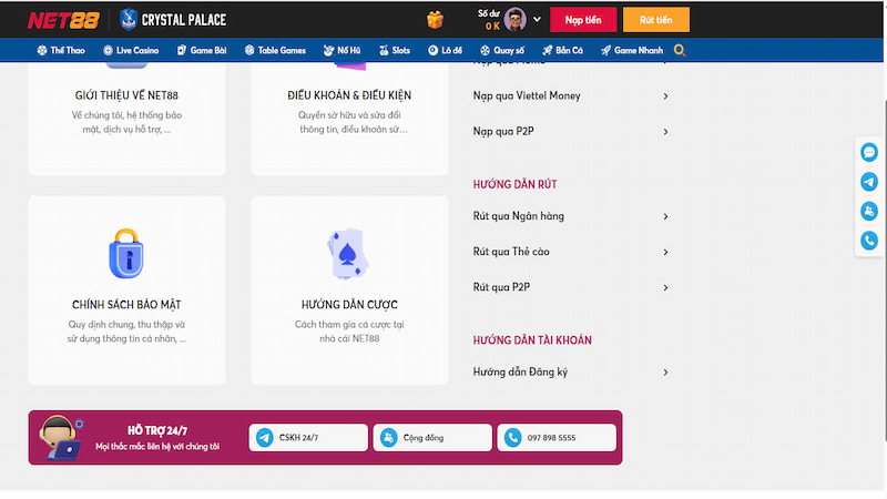 Đội ngũ chăm sóc khách hàng của nhà cái Net88